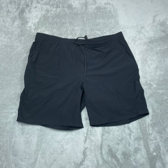 Kirkland Signature Mens Swim Shorts XXL Black Stretch Fabric Drawstring a0476 - Picture 1 of 8